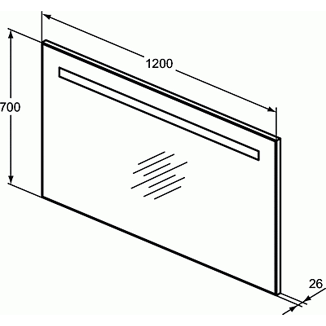 Mirror MID 120/70 with lighting T3344BH – Ideal Standard 11.12.125.0400 – снимка 1